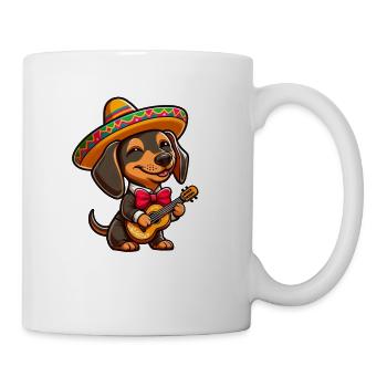 Dackel Mariachi Gitarre Cinco de Mayo Feier - Tasse - Weiß - Rechts