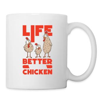 La vie est meilleure avec un poulet - Mug blanc - blanc - Droite