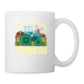 Soutenez vos agriculteurs locaux - Mug blanc - blanc - Droite