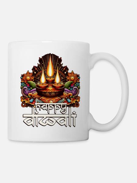 Happy Diwali - Tasse - Weiß