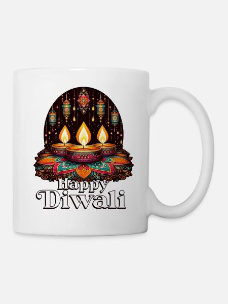 Happy Diwali - Tasse - Weiß