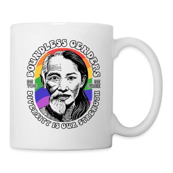 Stolz auf Vielfalt: Unser LGBTQIA+ Shirt - Tasse - Weiß - Rechts