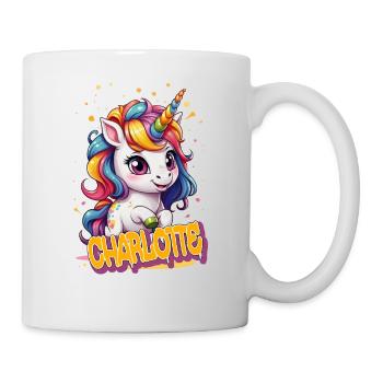 JASMINE - Beau nom de fille avec licorne mignonne - Mug blanc - blanc - Droite