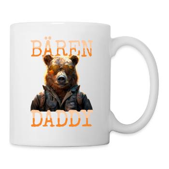 Bären Daddy Bär Papa Dad Vatertag Vater Grizzly - Tasse - Weiß - Rechts