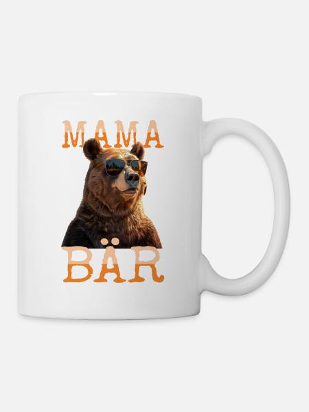 Mama Bär Bären Mutter Bärin Muttertag Grizzly Mama - Tasse - Weiß