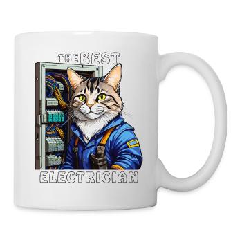 ELEKTRIKER KATZE THE BEST ELECTRICIAN - Tasse - Weiß - Rechts