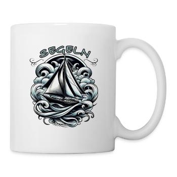 Segler segeln mit einem Segelboot - Tasse - Weiß - Rechts