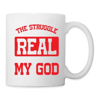 La lutte est réelle, mais mon Dieu l’est aussi 14 - Mug blanc - blanc - Droite