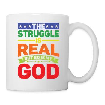 La lutte est réelle, mais mon Dieu l’est aussi 13 - Mug blanc - blanc - Droite