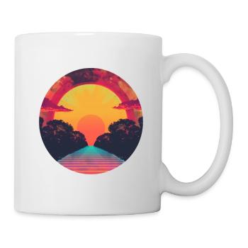 Rétro Coucher de soleil Extérieur Années 80 Vintage - Mug blanc - blanc - Droite
