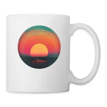 Rétro Coucher de soleil Extérieur Nature Années 80 Vintage - Mug blanc - blanc - Droite