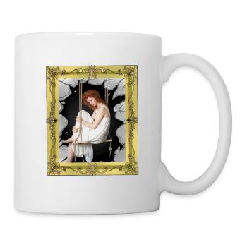 Cadre photo médiéval château fille femme - Mug blanc - blanc - Droite