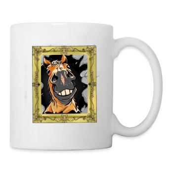 Pferdekopf Pferd Pferde Ross Gaul Hengst - Tasse - Weiß - Rechts