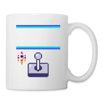 Arcade Gamer Pixel Alien Invader Joystick Retro - Mug - white - Right