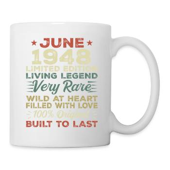 Juni 1948 Geburtstag Juni 1948 Geschenk Juni 1948 - Tasse - Weiß - Rechts
