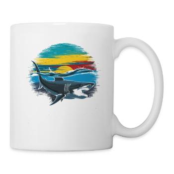 Das Leben wäre schöner mit Megalodon Funny Shark - Tasse - Weiß - Rechts