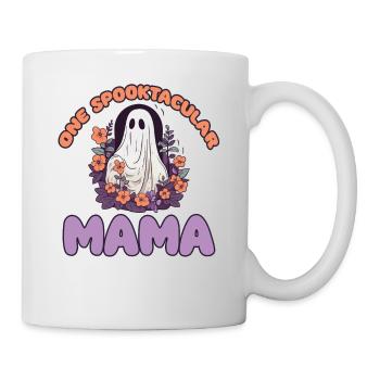Halloween groovy Mama Geist Hippie Blumen Vintage - Tasse - Weiß - Rechts