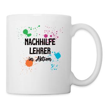 Nachhilfe Lehrer in Aktion Nachhilfelehrer Schule - Tasse - Weiß - Rechts