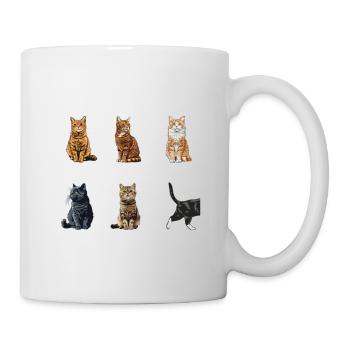 Katze Katzen Tricks lustiges Katzen - Tasse - Weiß - Rechts