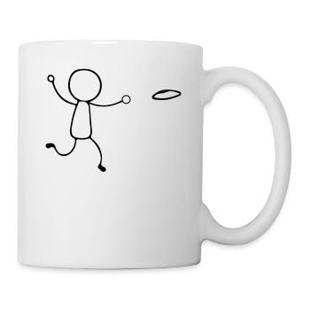 Funny Disc Golf stick figure disc golf player - Tasse - Weiß - Rechts