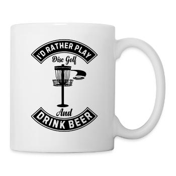 Je préfère jouer au disc golf et boire de la bière - Disc Go - Mug blanc - blanc - Droite