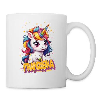 FRANZISKA - Beautiful girl name with cute unicorn - Mug - white - Right