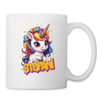 STEFANI - Beautiful girl name with cute unicorn - Mug - white - Right