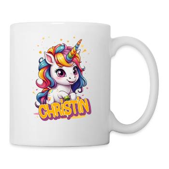 CHRISTIN - Beautiful girl name with cute unicorn - Mug - white - Right