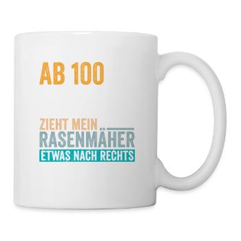 Rasenmäher Rasentraktor Aufsitzrasenmäher - Tasse - Weiß - Rechts