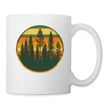 Coucher de soleil Forêt Nature Extérieur Rétro Années 80 Vibe 2 - Mug blanc - blanc - Droite