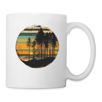 Coucher de soleil Forêt Nature En plein air Rétro Ambiance des années 80 - Mug blanc - blanc - Droite