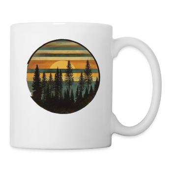 Coucher de soleil Forêt Nature Extérieur Rétro Ambiance des années 80 3 - Mug blanc - blanc - Droite