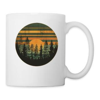 Coucher de soleil Forêt Nature Extérieur Rétro Ambiance des années 80 4 - Mug blanc - blanc - Droite