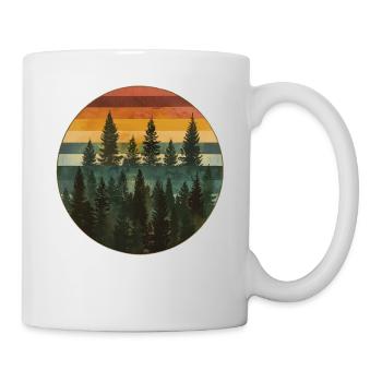 Sunset Forest Nature Outdoors Retro 80s Vibe 6 - Mug - white - Right