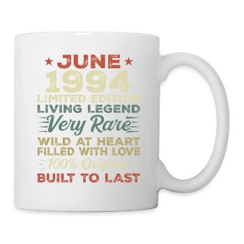 Juni 1994 Geburtstag Juni 1994 Geschenk Juni 1994 - Tasse - Weiß - Rechts