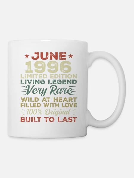 Juni 1996 Geburtstag Juni 1996 Geschenk Juni 1996 - Tasse - Weiß