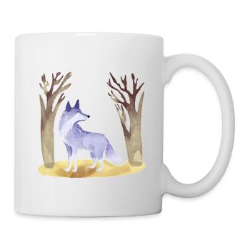 blau-grauer Fuchs - kleine Füchsin - Fantasymotiv - Tasse - Weiß - Rechts