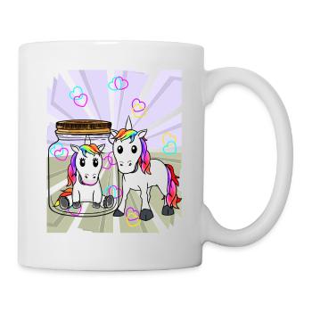 Unicorns Unicorn Mythical Animal Love Heart Valentine - Mug - white - Right