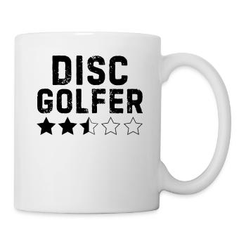 Funny Disc Golfer with 5 star review - Tasse - Weiß - Rechts
