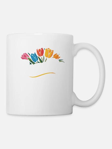 Gezellig Dutch Tupil Netherlands Windmill Floral - Mug - white