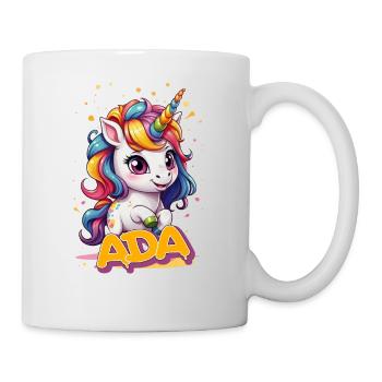 ADA - Schöner Mädchen Name mit süßem Einhorn - Tasse - Weiß - Rechts