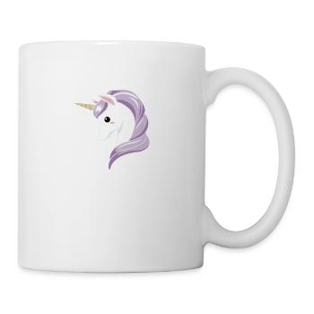 Regenbogen Einhorn Kopf Niedlich Rosa Magisches Einhorn - Tasse - Weiß - Rechts