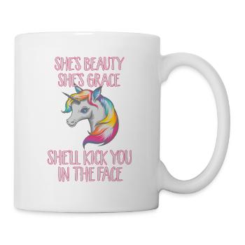 She's Beauty She's Grace Cool Funny Unicorn Lover - Mug - white - Right