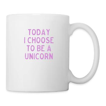 Aujourd’hui, je choisis d’être une licorne arc-en-ciel amoureux jeu de mots - Mug blanc - blanc - Droite