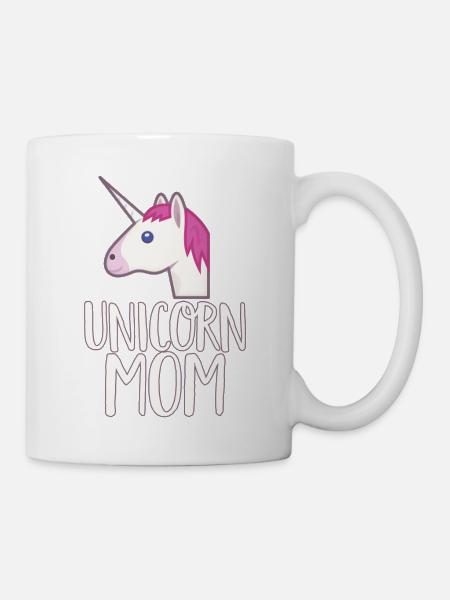 Unicorn Mom T-paita - Söpö vaaleanpunainen sateenkaari maaginen - Muki - valkoinen