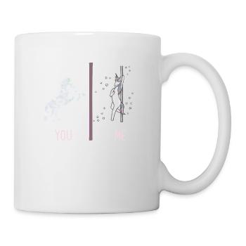 You Me Pole Dance Einhorn Lustig Regenbogen Magisch - Tasse - Weiß - Rechts