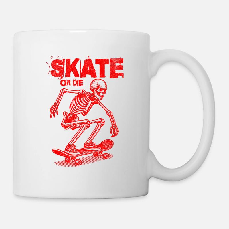 Skeleton skateboard - Tasse - Weiß