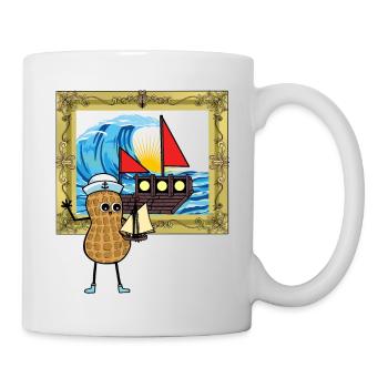 Erdnuss Seefahrer Seemann Segeln Boot Schiff - Tasse - Weiß - Rechts