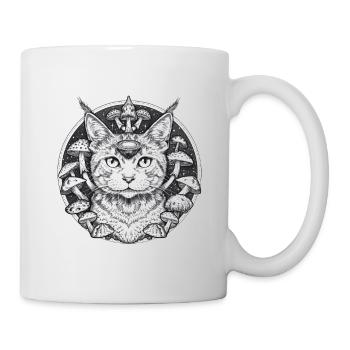 Mystical cats in a parallel world with mushrooms - Mug - white - Right