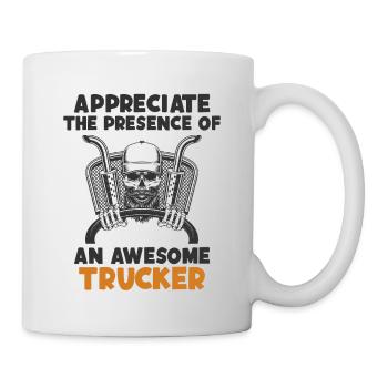 Appreciate Presence Of Awesome Trucker Trucker - Mug - white - Right